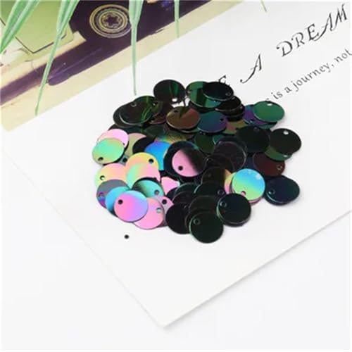 Nähpailletten, 600 Stück, 6 mm, runde Pailletten, DIY-Nähzubehör – perfekt for Kostüme, Kleidung, Accessoires, Scrapbooking(Ab Black 320) von ZOOPH