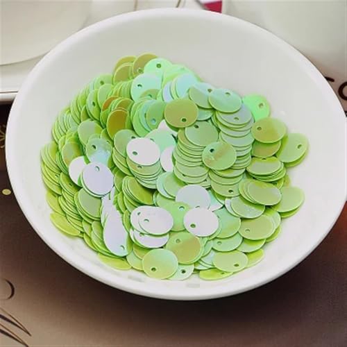 Nähpailletten, 600 Stück, 6 mm, runde Pailletten, DIY-Nähzubehör – perfekt for Kostüme, Kleidung, Accessoires, Scrapbooking(Ab Light Green) von ZOOPH