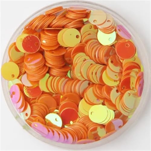 Nähpailletten, 600 Stück, 6 mm, runde Pailletten, DIY-Nähzubehör – perfekt for Kostüme, Kleidung, Accessoires, Scrapbooking(Ab Orange) von ZOOPH