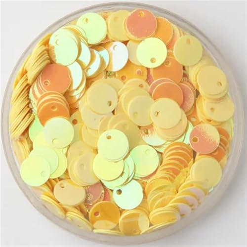 Nähpailletten, 600 Stück, 6 mm, runde Pailletten, DIY-Nähzubehör – perfekt for Kostüme, Kleidung, Accessoires, Scrapbooking(Ab Yellow) von ZOOPH