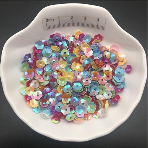 Pailletten for Nähen, 30 g oder 150 g/Los, 6 mm Cup, Pflaumenblüten-Pailletten, lose Pailletten for Kleidung, Accessoires, Scrapbooking(Ab Mix,6mm 150g) von ZOOPH