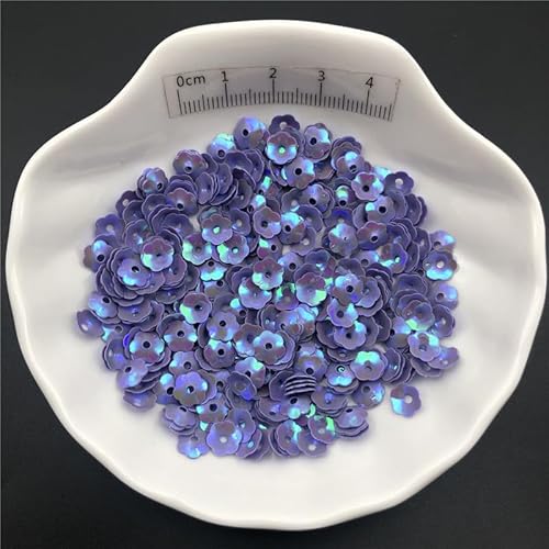 Pailletten for Nähen, 30 g oder 150 g/Los, 6 mm Cup, Pflaumenblüten-Pailletten, lose Pailletten for Kleidung, Accessoires, Scrapbooking(Ab Purple,6mm 150g) von ZOOPH