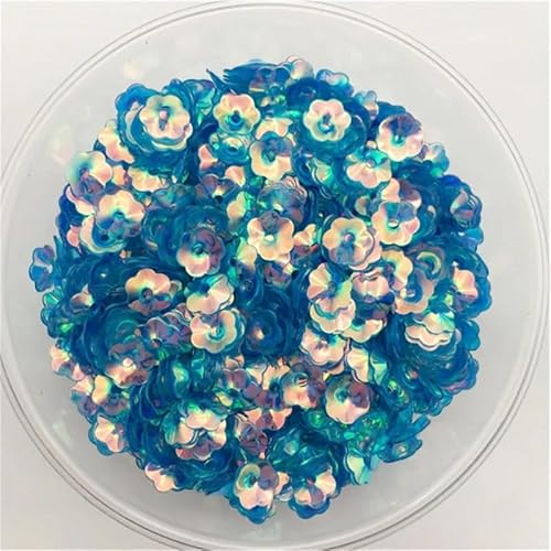Pailletten for Nähen, 30 g oder 150 g/Los, 6 mm Cup, Pflaumenblüten-Pailletten, lose Pailletten for Kleidung, Accessoires, Scrapbooking(Blue 2 Sides,6mm 150g) von ZOOPH