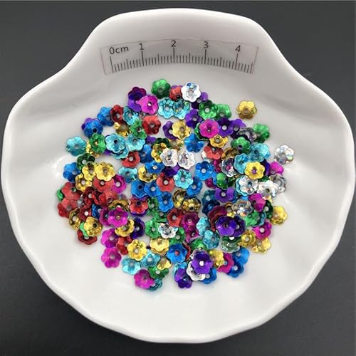Pailletten for Nähen, 30 g oder 150 g/Los, 6 mm Cup, Pflaumenblüten-Pailletten, lose Pailletten for Kleidung, Accessoires, Scrapbooking(Laser Mix,6mm 150g) von ZOOPH