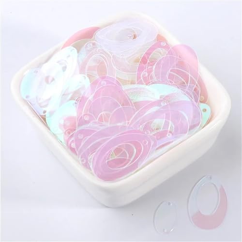 Pailletten for Nähen, goldene, doppelt ovale Pailletten, große Ohrringe, Basteln, lose Pailletten, geeignet for DIY-Hochzeitsnähzubehör, 500 Stück(Ab Transparent) von ZOOPH