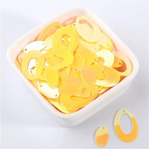 Pailletten for Nähen, goldene, doppelt ovale Pailletten, große Ohrringe, Basteln, lose Pailletten, geeignet for DIY-Hochzeitsnähzubehör, 500 Stück(Ab Yellow) von ZOOPH