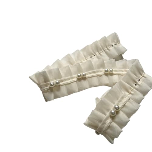 Plissiertes Spitzenband for Bastelarbeiten, 4 cm breit, beige, plissierter Chiffon-Spitzenstoff, Perlen, Fransenband, Rüschenbesatz, Hochzeitskleid, Kleidergurt Plissiertes Spitzenband for Bastelarbeiten, 4 cm breit, beige, plissierter Chiffon-Spitzenstoff, Perlen, Fransenband, Rüschenbesatz, Hochzeitskleid, Kleidergurt von ZOOPH