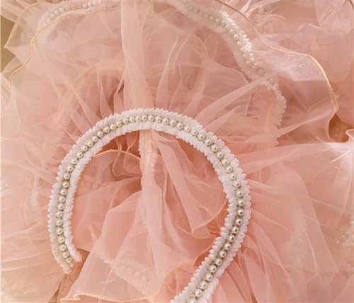 Plissiertes Spitzenband for Heimwerkerarbeiten, 1 Meter Organza-Plissee-Rüschen-Spitzenbesatz mit Perlen, Spitzennähen, Basteln (grau, 1 Meter)(Light Fresh 2,2meter) von ZOOPH
