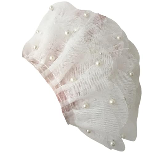 Plissiertes Spitzenband for Heimwerkerarbeiten, 6 cm breit, moderner Tüll, weiß, 3D-Spitze, Brautapplikation, Glitzerperlen, Rüschen Plissiertes Spitzenband for Heimwerkerarbeiten, 6 cm breit, moderner Tüll, weiß, 3D-Spitze, Brautapplikation, Glitzerperlen, Rüschen von ZOOPH