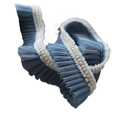 Plissiertes Spitzenband for Heimwerkerarbeiten, Stoffzubehör, DIY-Hut, Kleidung, Rock, Nähmaterial, Dekoration, Nähhandwerk(rot)(Blue) von ZOOPH