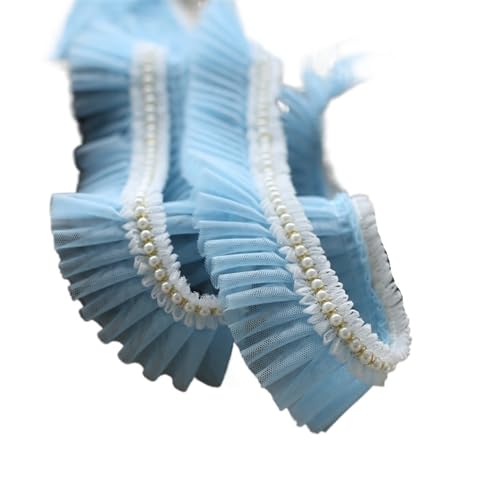 Plissiertes Spitzenband for Heimwerkerarbeiten, Stoffzubehör, DIY-Hut, Kleidung, Rock, Nähmaterial, Dekoration, Nähhandwerk(rot)(Blue2) von ZOOPH