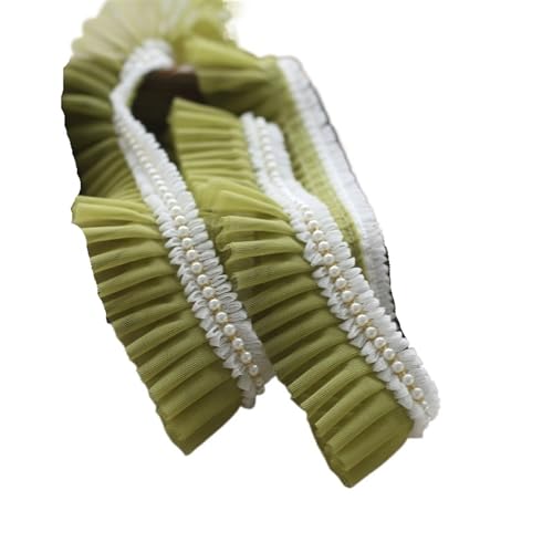 Plissiertes Spitzenband for Heimwerkerarbeiten, Stoffzubehör, DIY-Hut, Kleidung, Rock, Nähmaterial, Dekoration, Nähhandwerk(rot)(Green) von ZOOPH