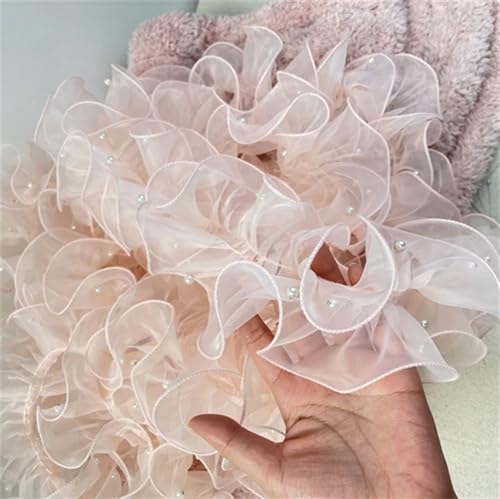 Plissiertes Spitzenband for Heimwerkerarbeiten, bunte Organza-Plissee-Spitzenbesätze, Bandstoff-Applikation, Faltrüsche (Rosa, Stil B)(Meat Pink Style B) von ZOOPH