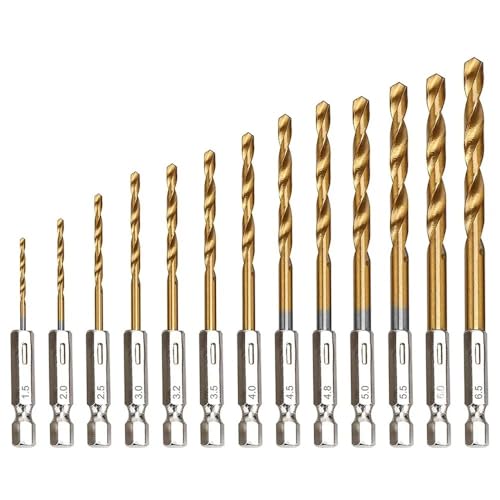 Spiralbohrer-Set, 13-teilig, Spiralbohrer aus Edelstahl, Speziallocher mit hoher Härte, Sechskantgriff, Drehkopf, Metalllegierung Spiralbohrer-Set, 13-teilig, Spiralbohrer aus Edelstahl, Speziallocher mit hoher Härte, Sechskantgriff, Drehkopf, Metalllegierung von ZOOPH
