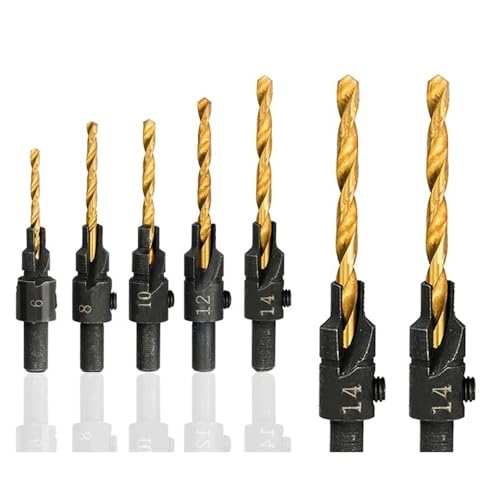 Stufenbohrer-Set, 5 Stück/Set, 6#, 8#, 10#, 12#, 14#, für Holz, Metall von ZOOPH
