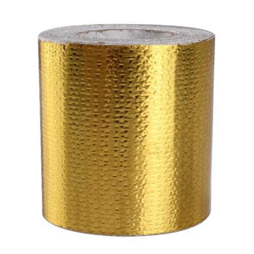 ZOOPH Aluminiumband, 10m/5m Aluminium-Thermo-Band, reflektierendes Klebeband für Hitze, Thermo-Barrierenband für hohe Temperaturen (Gold, 10mx5cm) von ZOOPH