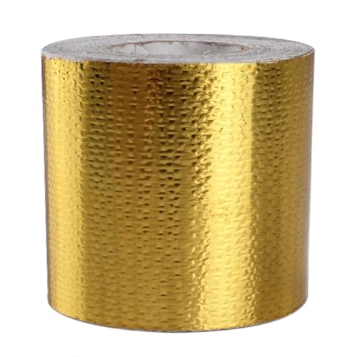 ZOOPH Aluminiumband, 10m/5m Aluminium-Thermo-Band, reflektierendes Klebeband für Hitze, Thermo-Barrierenband für hohe Temperaturen (Gold, 5mx5cm) von ZOOPH
