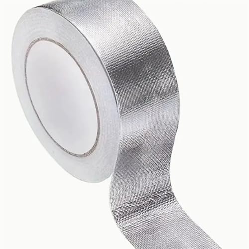 ZOOPH Aluminiumfolienband, 20 m, strapazierfähiges Aluminiumfolien-Klebeband, Abdichtungsflicken, Heiß- und Kaltluft-Klebeband for Abdichten und Isolieren von Rohrleitungen(20M-0.15MM-50MM) von ZOOPH