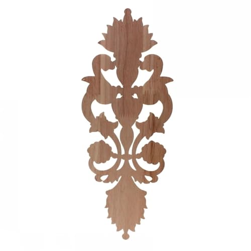 ZOOPH Dekorative Holz-Onlay-Applikation, geschnitzt, 4 Stück, Holzschnitzerei-Aufkleber, Geschnitzte Applikation for Wohnmöbel, Fenster- und Türdekoration, Holzfiguren, Kunsthandwerk(30x11cm) von ZOOPH