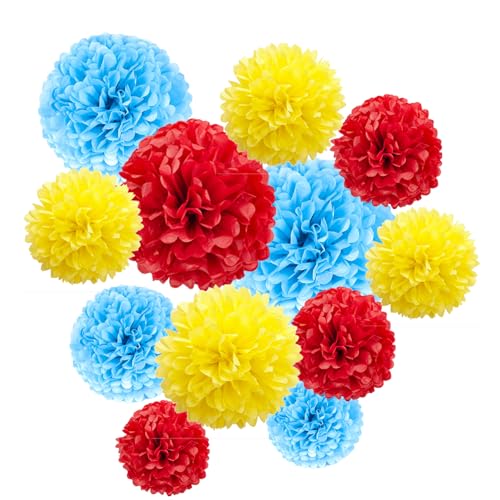 ZooYoo 12 Stück Rot Blau Gelb Hängende Seidenpapier Pompons-Partydeko Kinder Jungen Mädchen Geburtstag,Babyparty,Faschingdeko -3 Farben à 25cm,30cm ZooYoo 12 Stück Rot Blau Gelb Hängende Seidenpapier Pompons-Partydeko Kinder Jungen Mädchen Geburtstag,Babyparty,Faschingdeko -3 Farben à 25cm,30cm von ZOOYOO
