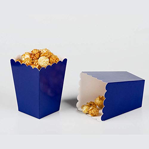 ZOOYOO 24 Stück Popcorn Tüten Klein Dunkelblau - 5.5 * 7.5 * 10.5cm - für Partys, Familienfeier, Kino, Kindergeburtstag von ZOOYOO