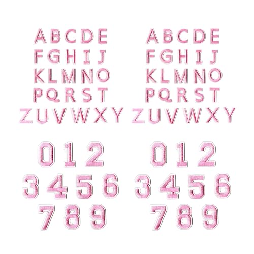 72 bestickte Buchstaben-Zahlen-Aufnäher, waschbar, zum Aufnähen, Aufkleber für Rucksäcke, Hüte, Designs, bestickte Buchstaben, Zahlen von ZORESCOLEO