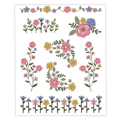 Blumen-Stickerei-Transferpapier, dicke Materialien, Schablone für Hüte, Taschen und T-Shirts, Stoffstickerei, Transferpapier von ZORESCOLEO