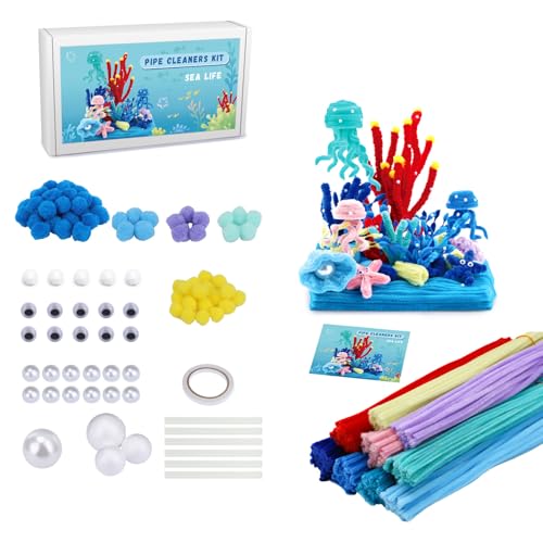 Oceanics Töpfe Bastelset mit Chenille-Stielen und dekorativem Zubehör für handgefertigte Kunstprojekte und kreatives Geschenk Oceanics Pot Bastelset Oceanics Töpfe Bastelset mit Chenille-Stielen und dekorativem Zubehör für handgefertigte Kunstprojekte und kreatives Geschenk Oceanics Pot Bastelset von ZORESCOLEO
