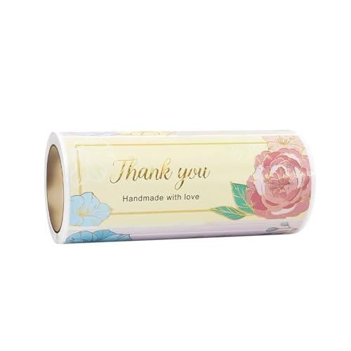 Selbstklebende Dankesaufkleber, Blume, 10,2 x 3,8 cm, für kleine Geschäfte, Hochzeiten, Dankeschön-Etiketten, 100 Stück Selbstklebende Dankesaufkleber, Blume, 10,2 x 3,8 cm, für kleine Geschäfte, Hochzeiten, Dankeschön-Etiketten, 100 Stück von ZORESCOLEO