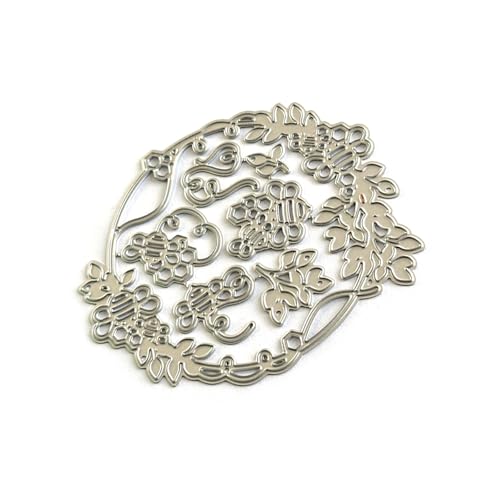 Stanzschablonen aus Karbonstahl, Motiv: Blumenkranz, Stanzformen für Scrapbooking, Tagebuch, Album, Kartenherstellung, Karbonstahl, Bastelwerkzeug von ZORESCOLEO