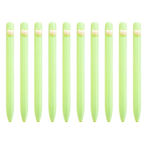 ZORESCOLEO 10 x Liebesherz-Kugelschreiber, 1,0 mm, Schreibstift, Kugelschreiber, schwarze Tinte, Schreibwarenstift für Schüler und Lehrer von ZORESCOLEO