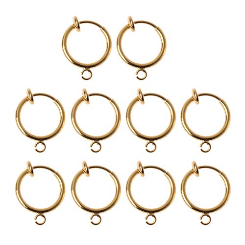 ZORESCOLEO 10 x Ohrringe zum Anklippen für Damen, Mädchen, Teenager, silberfarben, goldfarben, Messing, Federreifen für nicht durchstochene Ohren ZORESCOLEO 10 x Ohrringe zum Anklippen für Damen, Mädchen, Teenager, silberfarben, goldfarben, Messing, Federreifen für nicht durchstochene Ohren von ZORESCOLEO