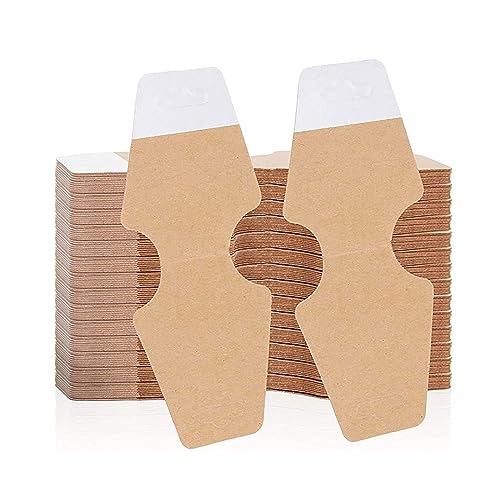 ZORESCOLEO 100 Stück Klebeetiketten für Armbänder, Halsketten und Schlüsselanhänger, Kraftpapier zum Aufhängen von Schmuck, doppelseitige Klebeetiketten von ZORESCOLEO