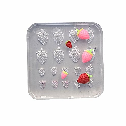ZORESCOLEO 3D-Silikonform mit kleinen Erdbeeren, geeignet für Epoxidharz, Schmuckherstellung, Heimdekoration von ZORESCOLEO
