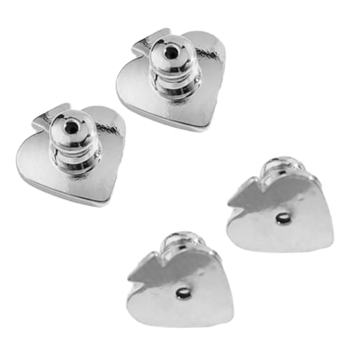 ZORESCOLEO 4 Stück Ohrring-Verschlüsse sichere Kupplungen Ohrringstecker herzförmige Verriegelung Ohrring-Verschlüsse geeignet für Ohrstecker von ZORESCOLEO