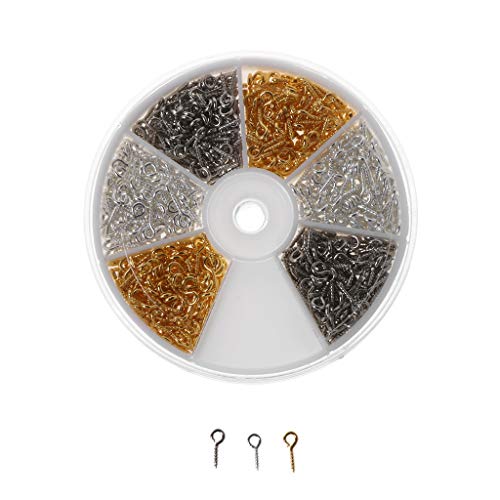 ZORESCOLEO 600 Stück Ösennadeln, Haken, kleine Schraubösen, Schraubgewinde, silberfarbene Verschlüsse, Haken, Augenschrauben für Schmuckherstellung ZORESCOLEO 600 Stück Ösennadeln, Haken, kleine Schraubösen, Schraubgewinde, silberfarbene Verschlüsse, Haken, Augenschrauben für Schmuckherstellung von ZORESCOLEO