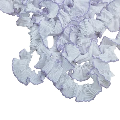 ZORESCOLEO Chiffon-Spitzenborte mit Hahnentrittfalten, 3 cm breit, für modische Heimkleidung, Haarband, Bastelprojekte, Dekorationen von ZORESCOLEO