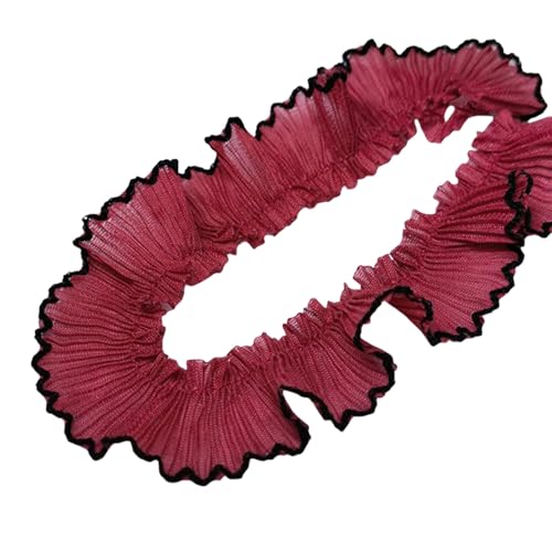 ZORESCOLEO Chiffon-Spitzenborte mit Hahnentrittfalten, 3 cm breit, für modische Heimkleidung, Haarband, Bastelprojekte, Dekorationen von ZORESCOLEO