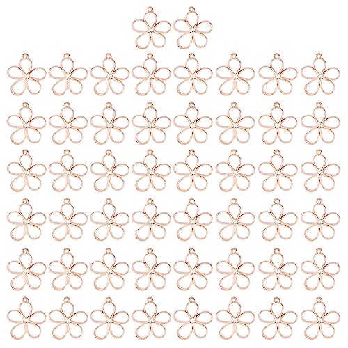 ZORESCOLEO Set mit 50 eleganten hohlen Blumenanhängern, hohle Blumen, Schmuckherstellung, Zubehör, Legierung für Armband ZORESCOLEO Set mit 50 eleganten hohlen Blumenanhängern, hohle Blumen, Schmuckherstellung, Zubehör, Legierung für Armband von ZORESCOLEO