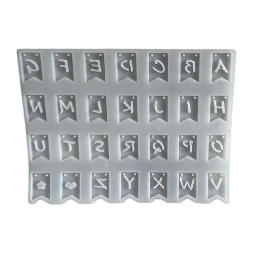 ZORESCOLEO Silikonform, Alphabet-Banner, handgefertigt, Anhängerformen, Silikon-Textur, geeignet für Wanddekoration und Kunsthandwerk von ZORESCOLEO