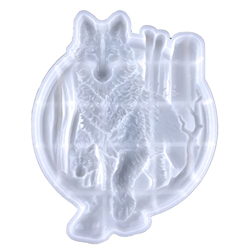 ZORESCOLEO Wolfs-Wanddekoration, Silikonform, geeignet für Epoxidharz, Handwerk, Rucksack, Anhänger, Ornamente, Schmuckherstellung von ZORESCOLEO