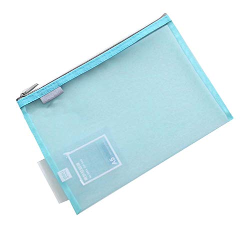 Aktenbeutel, Bürobedarf, tragbare Aktenaufbewahrung, 3 Stück A5-Dokumententaschen, Kunststoff-Reißverschlussbeutel, blau von ZORILO