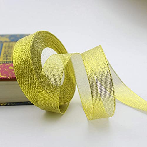 ZORILO Paket-Band-Set, Nylon-TAFT-Metallic-Band, 25 Yards (1 Rolle), 1 Zoll – Goldfarbe von ZORILO