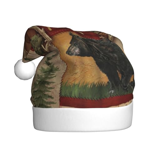 ZORIN Plüsch Weihnachtsmann Hut Weihnachtsmütze Rustikale Lodge Leben Und Tiere Xmas Hüte Urlaub Party Supplies Weihnachtskostüm Für Erwachsene von ZORIN
