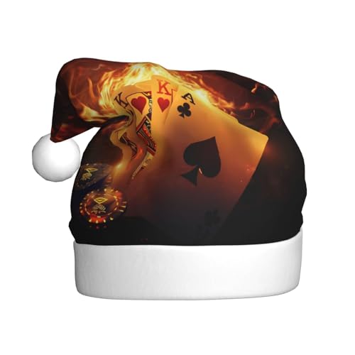 ZORIN Weihnachtsmütze, Flaming-Karten, Chips, Spiel, Uni, Komfort, Plüsch, für Weihnachten, Neujahr, Urlaub, Partyzubehör ZORIN Weihnachtsmütze, Flaming-Karten, Chips, Spiel, Uni, Komfort, Plüsch, für Weihnachten, Neujahr, Urlaub, Partyzubehör von ZORIN