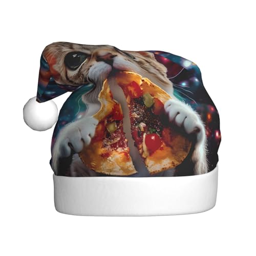 ZORIN Weihnachtsmütze, Katze, Essen, Plüschbesatz, Uni, Weihnachtsmannmütze für Urlaub, Party, Cosplay, Weihnachtsdekoration für Herren, Damen, Erwachsene von ZORIN