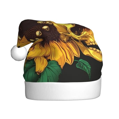 ZORIN Weihnachtsmütze, Sonnenblumen-Schädel, Uni, Plüsch, für Weihnachten, Neujahr, Urlaub, Partyzubehör von ZORIN