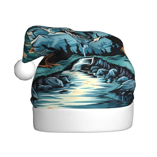 ZORIN Weihnachtsmütze, Weihnachtsmannmütze, Totenkopf, Stern, Fluss, Berg, Uni, bequem, Plüsch, für Weihnachten, Neujahr, Urlaub, Partyzubehör ZORIN Weihnachtsmütze, Weihnachtsmannmütze, Totenkopf, Stern, Fluss, Berg, Uni, bequem, Plüsch, für Weihnachten, Neujahr, Urlaub, Partyzubehör von ZORIN