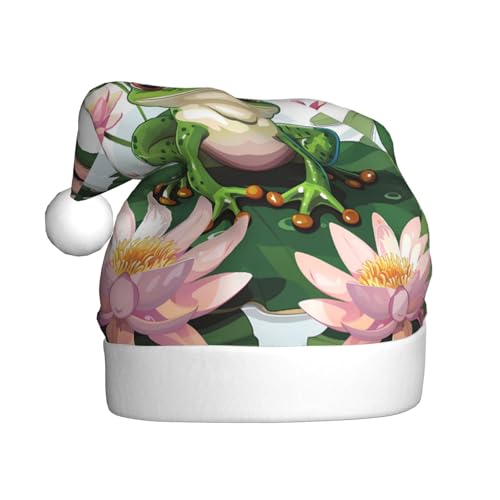 ZORIN Weihnachtsmütze, Weihnachtsmütze, Lilien-Pad, Frosch, Cartoon, Uni, Komfort-Plüsch, für Weihnachten, Neujahr, Urlaub, Partyzubehör ZORIN Weihnachtsmütze, Weihnachtsmütze, Lilien-Pad, Frosch, Cartoon, Uni, Komfort-Plüsch, für Weihnachten, Neujahr, Urlaub, Partyzubehör von ZORIN