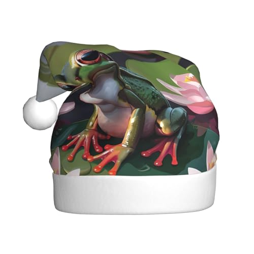 ZORIN Weihnachtsmütze, Weihnachtsmütze, Seerosen, Frosch, Cartoon, Uni, bequem, Plüsch, für Weihnachten, Neujahr, Urlaub, Partyzubehör ZORIN Weihnachtsmütze, Weihnachtsmütze, Seerosen, Frosch, Cartoon, Uni, bequem, Plüsch, für Weihnachten, Neujahr, Urlaub, Partyzubehör von ZORIN